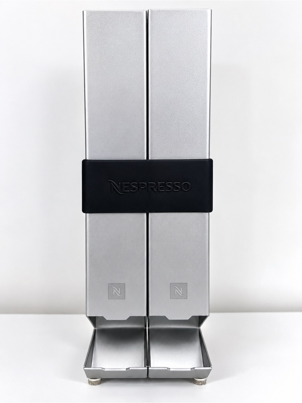 Nespresso Pixie Aluminum 40 Capsule Sleeve Holder Dispenser Silver Organizer